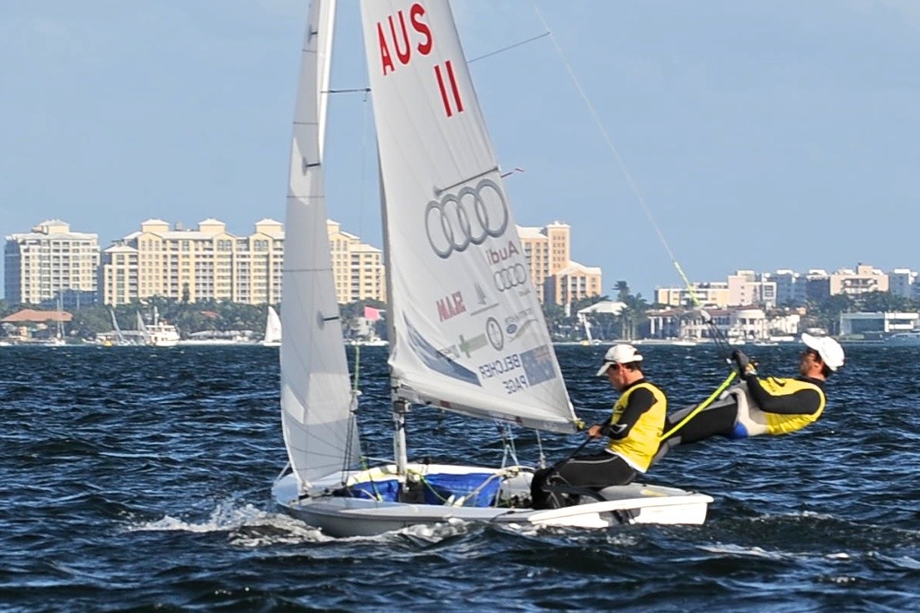 Mathew Belcher and Malcolm Page racing in Miami &copy;  Victor Kovalenko